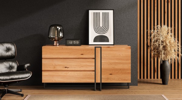 modernes Sideboard massive Erle 160 x 80 x 45cm industrial look