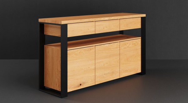 modernes Sideboard in 140x100x50cm Eiche massiv