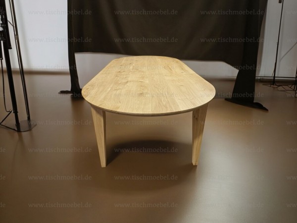 Esszimmertisch oval 170 x 80 cm Eiche massiv ausziehbar