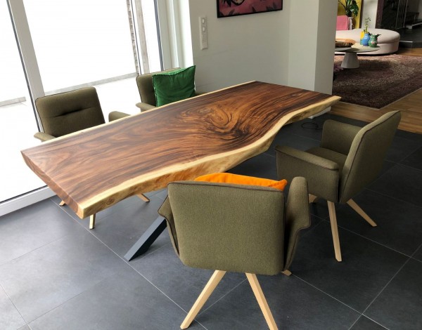 XXL Baumstamm Tisch aus Suar 500 x 140 x 108 x 10cm - indonesian Leagal Wood Tisch mit Stühlen